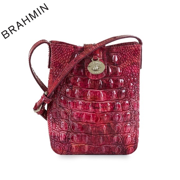 Brahmin Handbags - NWT BRAHMIN MARLEY CROSSBODY CROC-EMBOSSED GENUINE LEATHER IN ROSE OMBRE HANDBAG